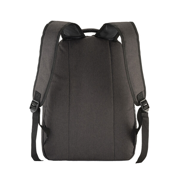 Laptop Backpack (15'')In Polyester With Melange Effect - Grey / Black