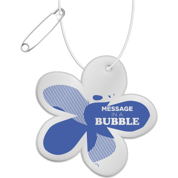 RFX™ H-13 reflektierender TPU-Anhänger Blume - weiss