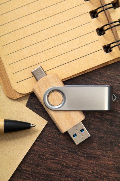 Otg Usb Flash Drive BooSpin - Natural / 4 GB