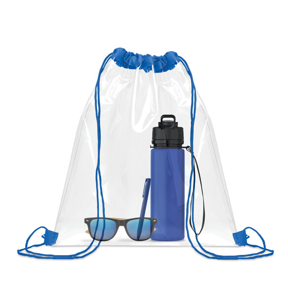 Sac à cordon transparent Usee - Bleu Royal