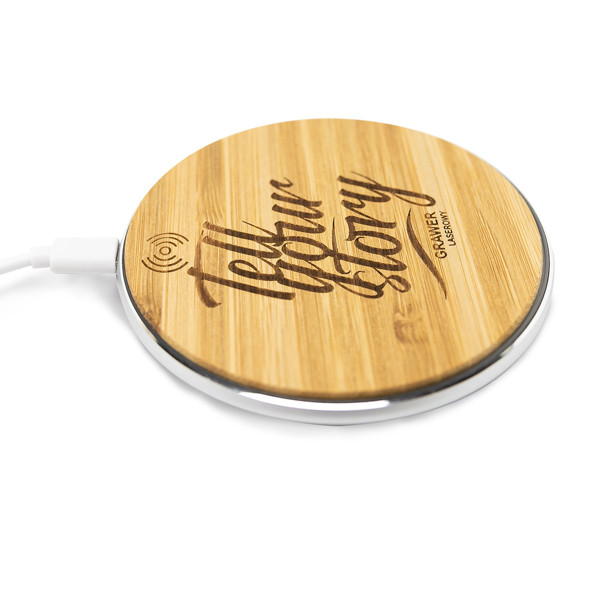 Top Bamboo wireless charger - Brown