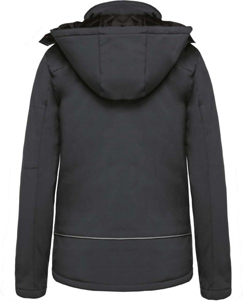Ladies’ Hooded Softshell Lined Parka - Titanium / XL