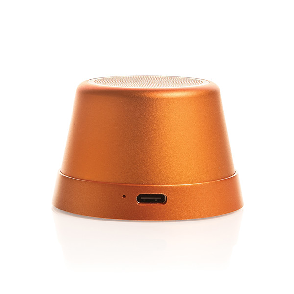 Reproduktor Nivio RCS z recyklovaného hliníku magnetický 5W - Oranžová