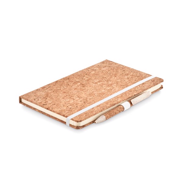 A5 cork notebook with pen Suber Set - Beige