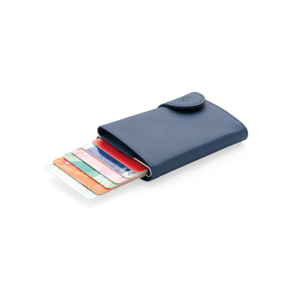 C-Secure RFID denarnica, aluminij, drži 7 kartic - Modra