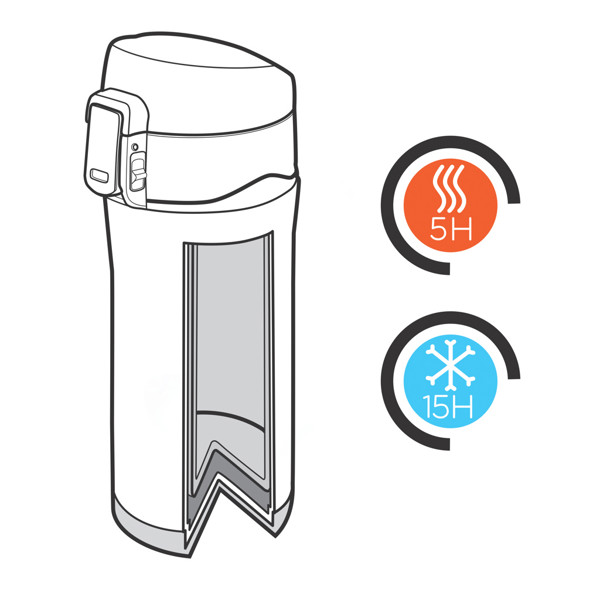 Termohrnek Easy lock z RCS recyklované oceli - Stříbrná