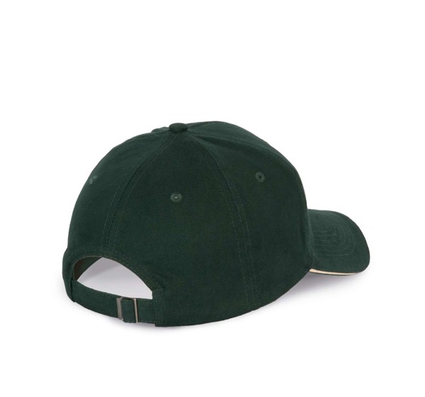 Cap With Contrasting Sandwich Peak - 6 Panels - White / Navy