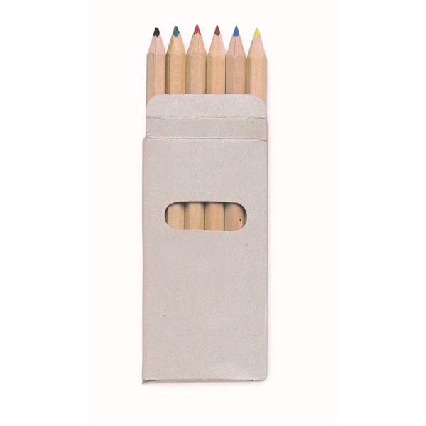 6 coloured pencils in box Abigail