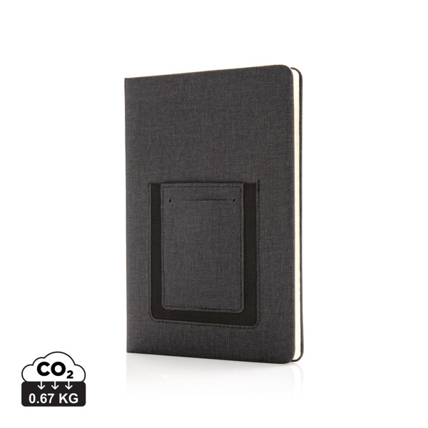 Deluxe A5 Notebook with phone pocket