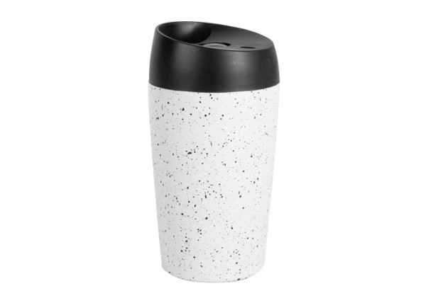 Sagaform Loke Travel Mug Splash 240ml - White / Black