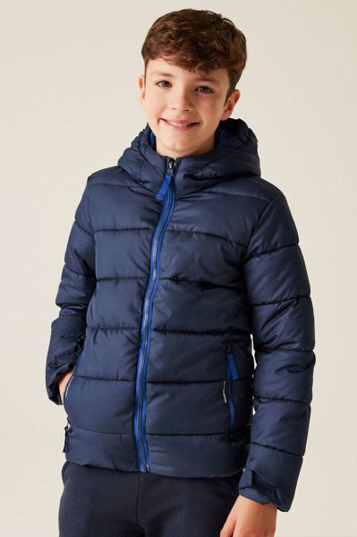 Junior Scholar Thermal Hooded Jacket - Black / Classic Red / 5/6