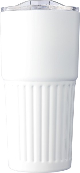 Copo de aço inoxidável reciclado com parede dupla (500 ml) Kael - branco