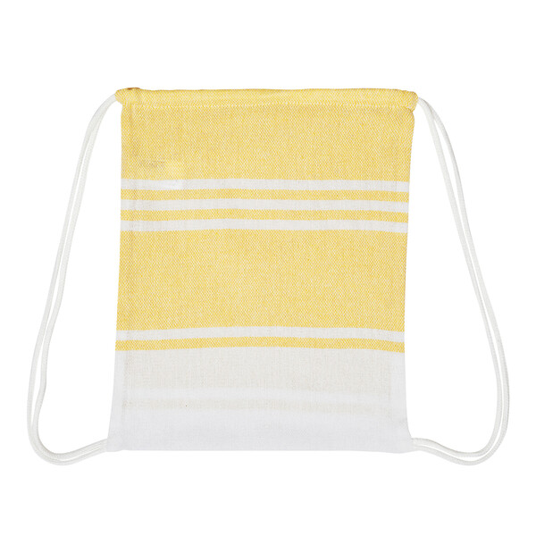 Large Beach/Sauna Towel Sun & Steam - White / Yellow