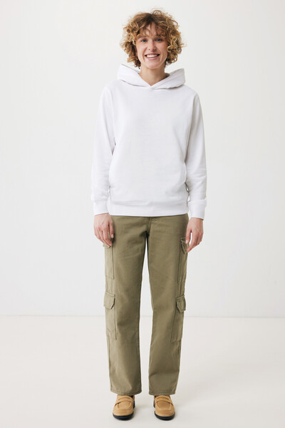 Mikina s kapucí a bočními kapsami Iqoniq Yengo z rec. bavlny - Recycled White / XXXL