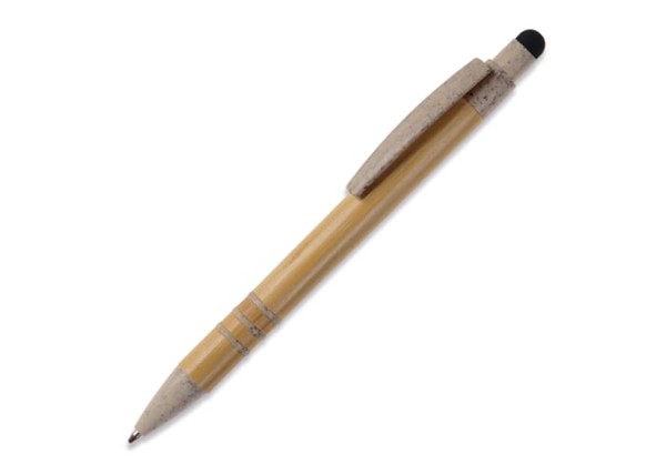 Stylo bille en bambou et paille de blé - Beige / Noir