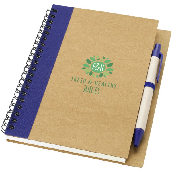 Priestly recycled notebook with pen - Natural / Navy