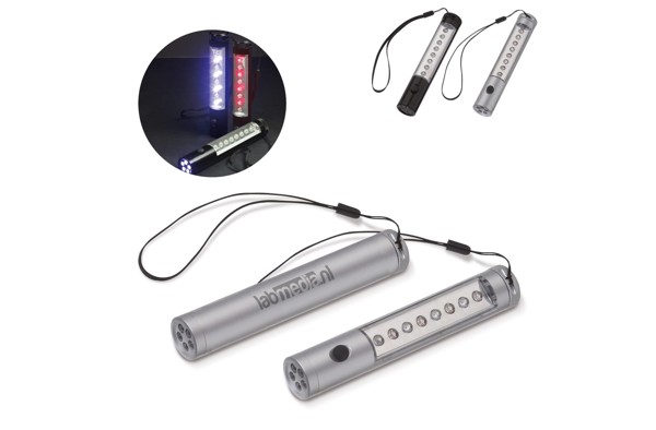 Aluminum torch magnet 5+8 LED - Silver