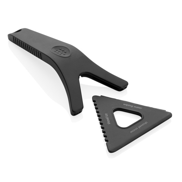Polard RCS certified recycled plastic 3-in-1 ice scraper - Black