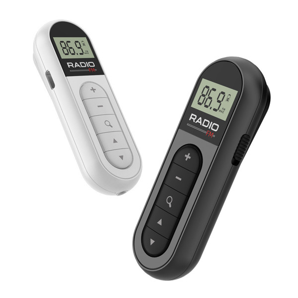 Portable FM radio with headphones - WHITE