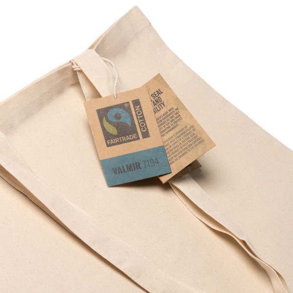 Fairtrade cotton personalised bag 180 g/m² with long reinforced handles