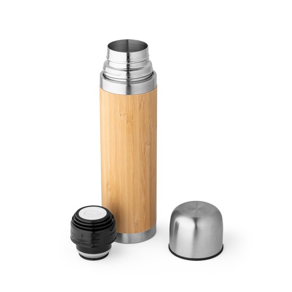 CEYLON. Thermos 450mL en bambou et acier inox