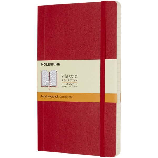 Classic L soft cover notebook - ruled - Scarlet Red