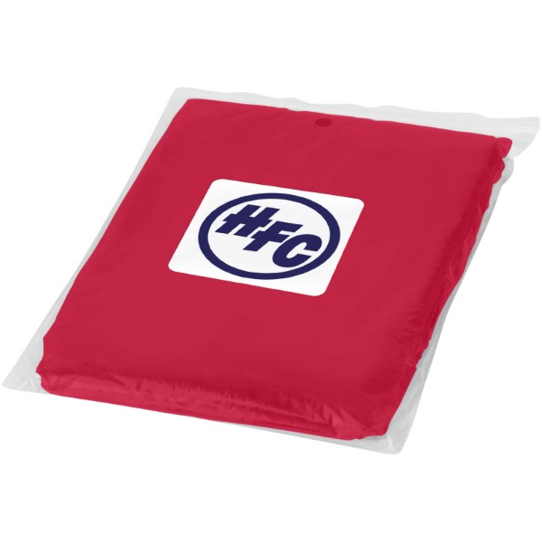 Poncho jetable pour la pluie avec pochette de rangement Ziva - Rouge