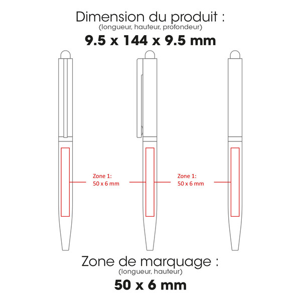 SARI XLS - BND78XLS - Stylo à bille en acier inoxydable recyclé