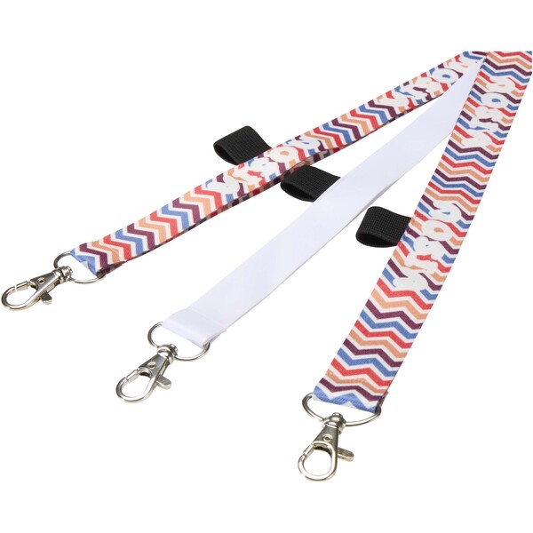Neve sublimation lanyard with loop - Black / White / 20mm
