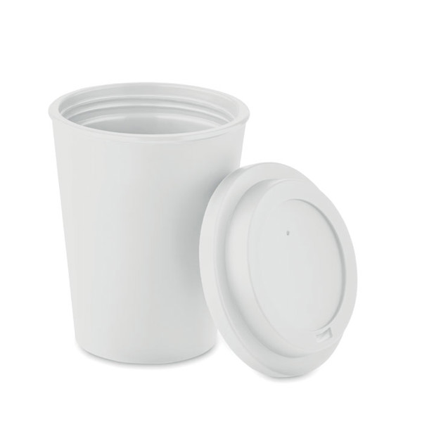 Double wall tumbler PP 300 ml Nola - White