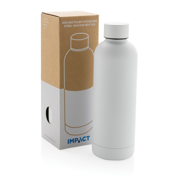 Bouteille isotherme 500ml en acier inoxydable recyclé RCS - Blanc