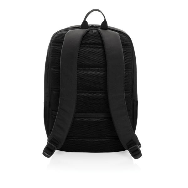 RFID nedobytný batoh na notebook Swiss Peak z RPET AWARE™ - Černá