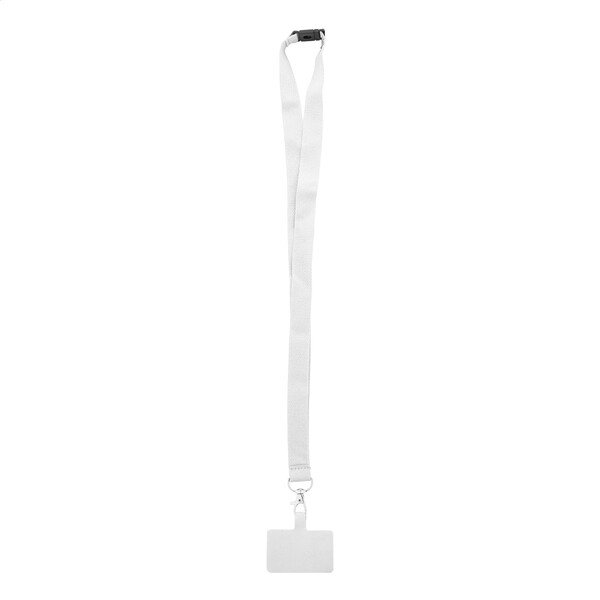 RPET lanyard na mobil Revent Call - Bílá