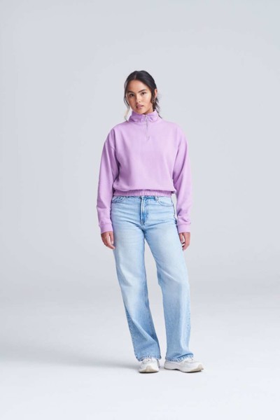 Women's Cropped 1/4 Zip Sweat - Arctic White / XXS