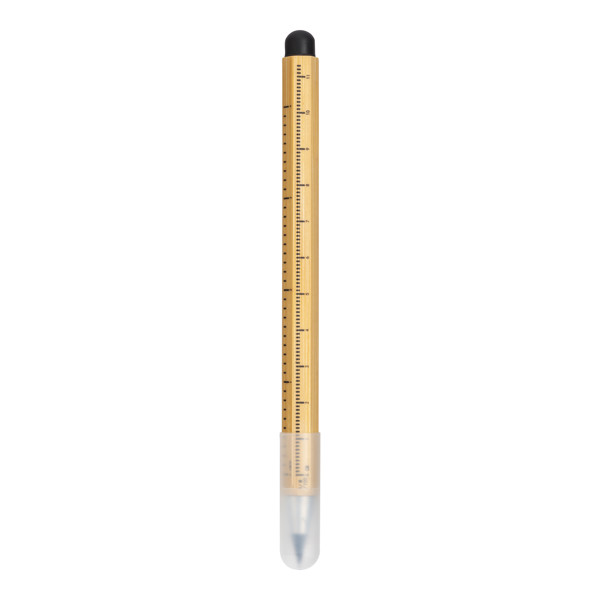 Long-Lasting Erasable Bamboo Ruler Pencil With Touch Screen Eraser And Plastic Cap