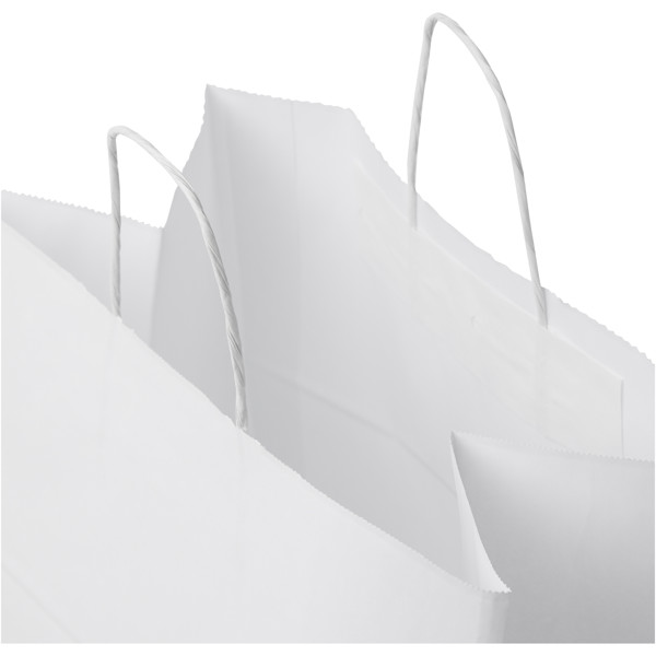 Kraftpapiertasche 80-90 g/m² mit gedrehten Griffen – XL - weiss