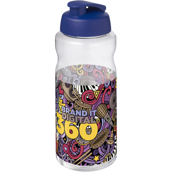Bouteille de sport H2O Active® Base Pure de 1 L à couvercle rabattable - Bleu