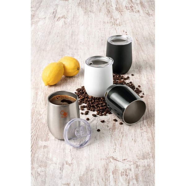 RONDE. Nerezový cestovní hrnek 400 ml - Ocelově Šedá