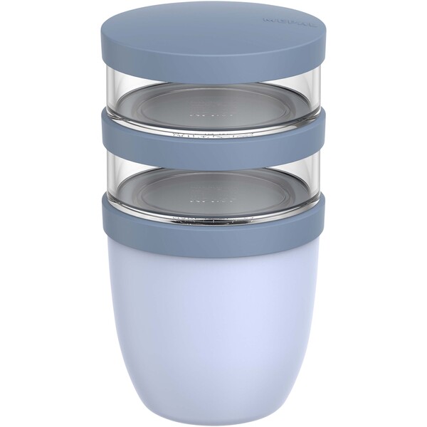 Pot repas Mepal Ellipse 3 pièces de 500 ml + 2 x 200 ml - Bleu