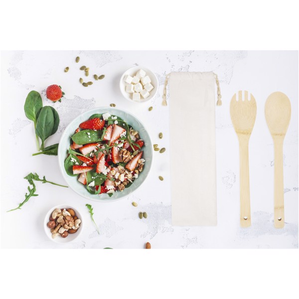 Endiv bamboo salad spoon and fork