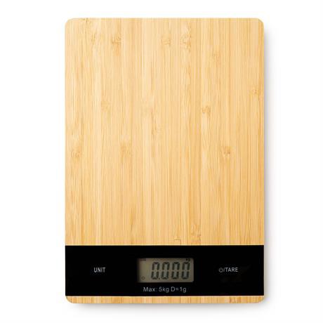 Báscula de cocina digital personalizada con carcasa de bambú 5 kg