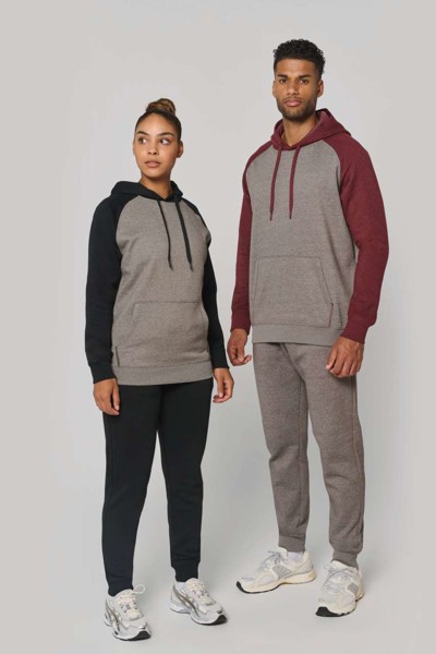 Adult Two-Tone Hooded Sweatshirt - Grey Heather / Sporty Navy / XS
