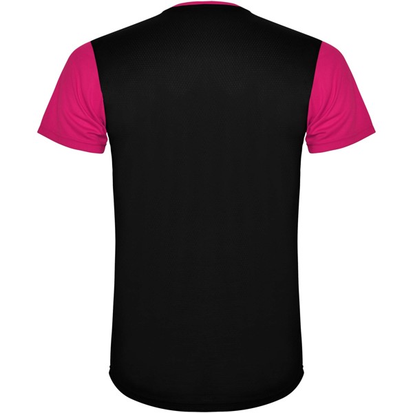T-shirt sportiva a maniche corte unisex da 130 g/m² Detroit - Fucsia / Nero / S