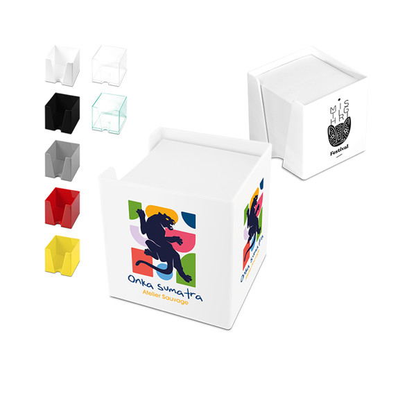 PAPER BLOCK HOLDER (89x89x77mm) - Blanc opaque / 