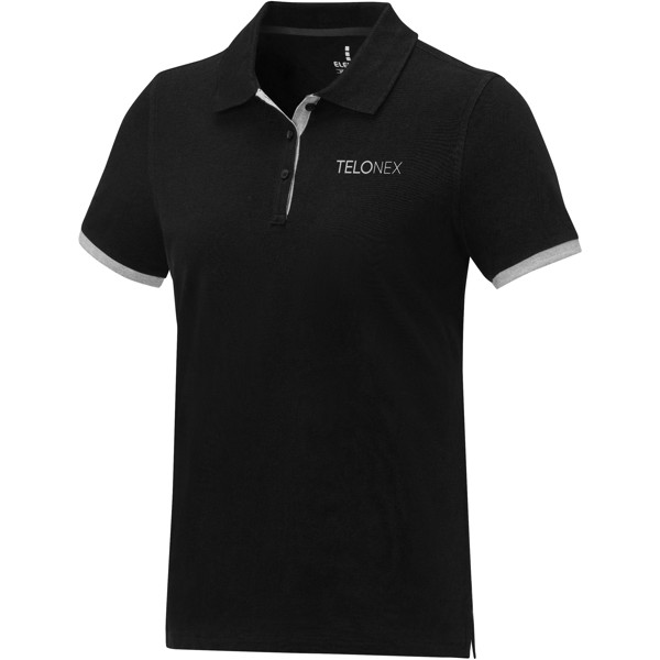 Polo Morgan à manches courtes deux tons femme - Noir / 2XL