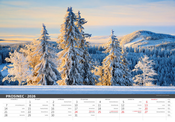 Nástěnný kalendář Šumava 2026