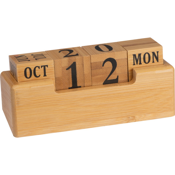 ANNABELLE Calendar perpetuu din bambus - Beige