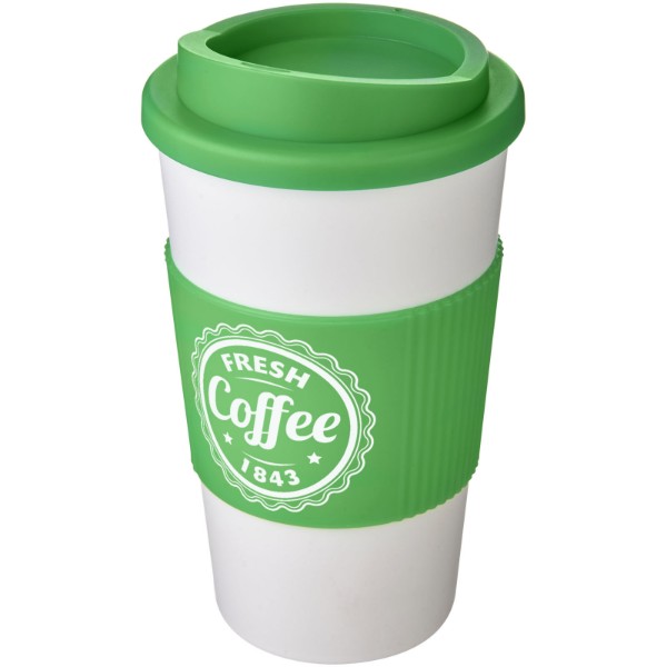 Tazza termica Americano® da 350 ml con grip - Bianco / Verde