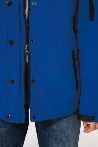 Ladies’ Hooded Softshell Lined Parka - Titanium / XL