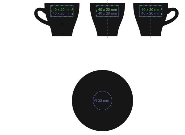 Cup Verona Nero Set 0ml black/white - White / 70 ml